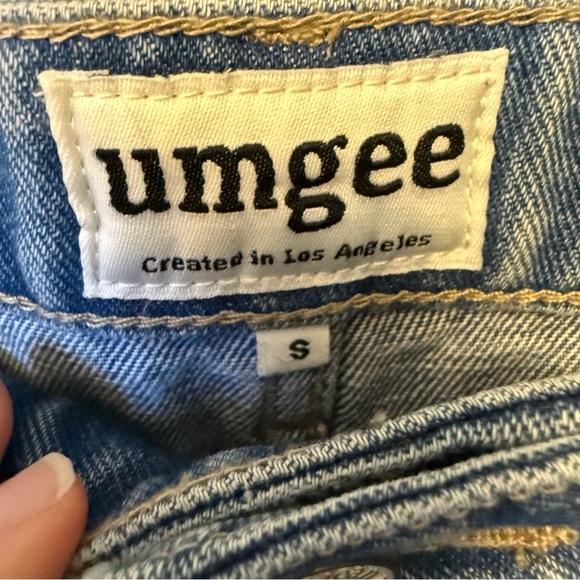 Umgee Embroidered Floral Bird Boho Mini Denim Jean Skirt Size Small - Picture 10 of 11
